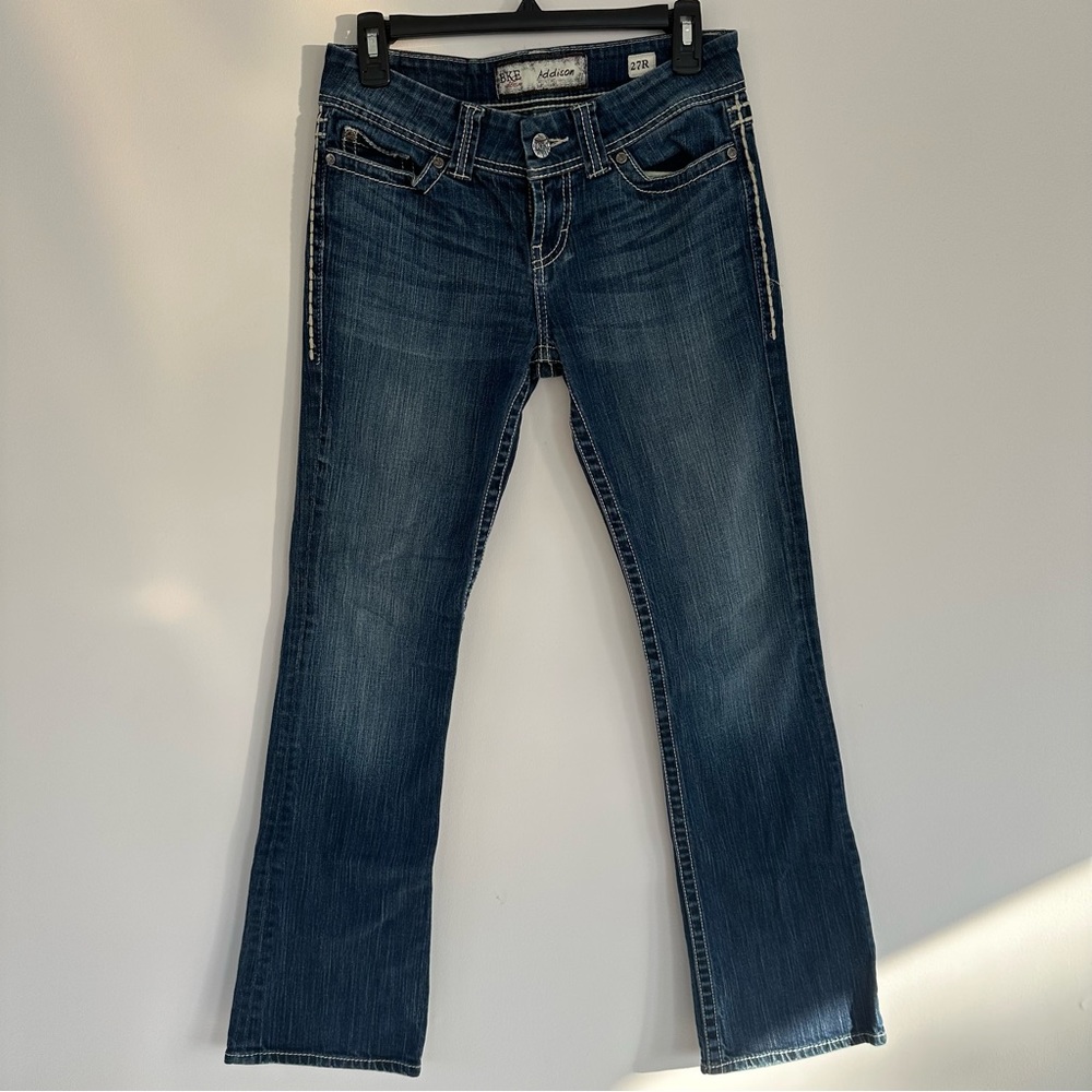BKE Women's Boot Cut Jeans - Dark Blue